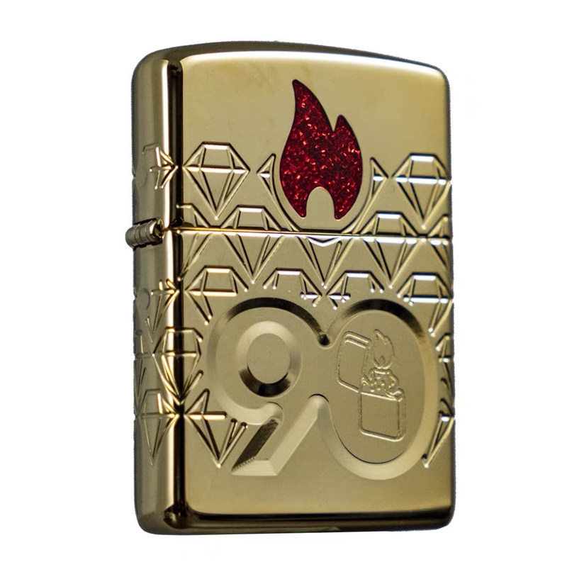 Zippo90周年纪念之宝C22镀金四面雕刻盔甲机特殊底刻2022年度收藏