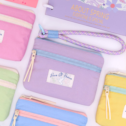 原创韩系撞色多功能零钱手机包