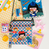 原创卡通个性 大容量手机包帆布迷你斜挎包女学生百搭小挎包 时尚