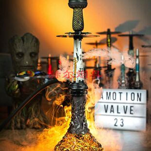 热销阿拉伯水烟 大烟雾单管Amotion valve 大号高端会所水烟壶