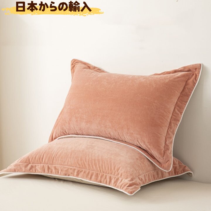 日本品质A类牛奶绒枕套一对装冬季加厚珊瑚绒单整套48cmx74cm高档