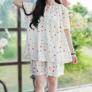 2024新款 女睡衣夏国风款 棉绸家居服清冷高级感可外穿大码 绵绸套装