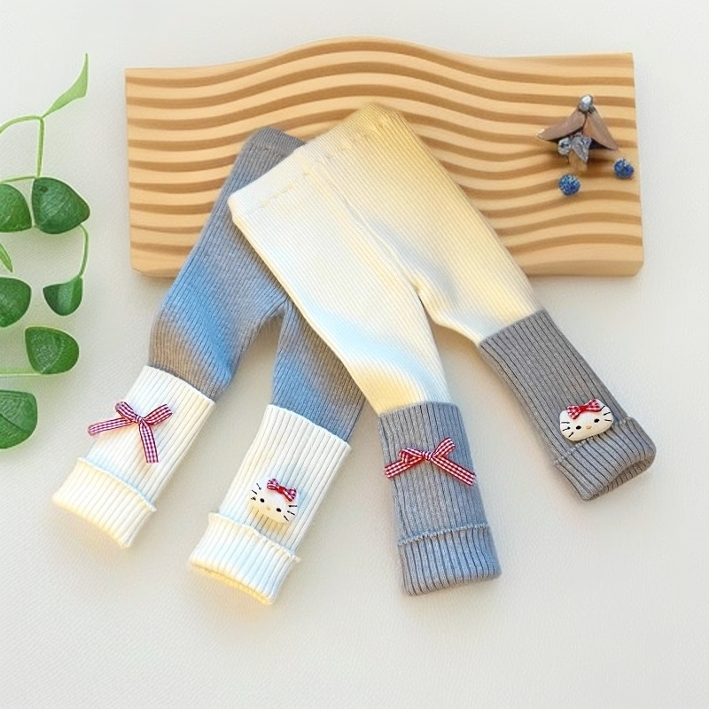 新款儿童弹力针织打底裤秋冬女童修身外穿裙子毛线裤宝宝紧身长裤