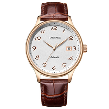 天王表昆仑系列国风纂刻真皮商务大表盘机械男表51353男士礼物