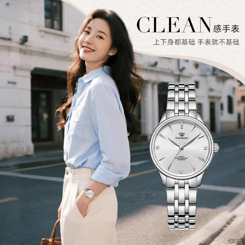 天王表小众轻奢手表女石英表31314高颜值女士手表女生礼物