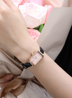 天王表轻奢小方表绿表31283方形小众石英学生手表