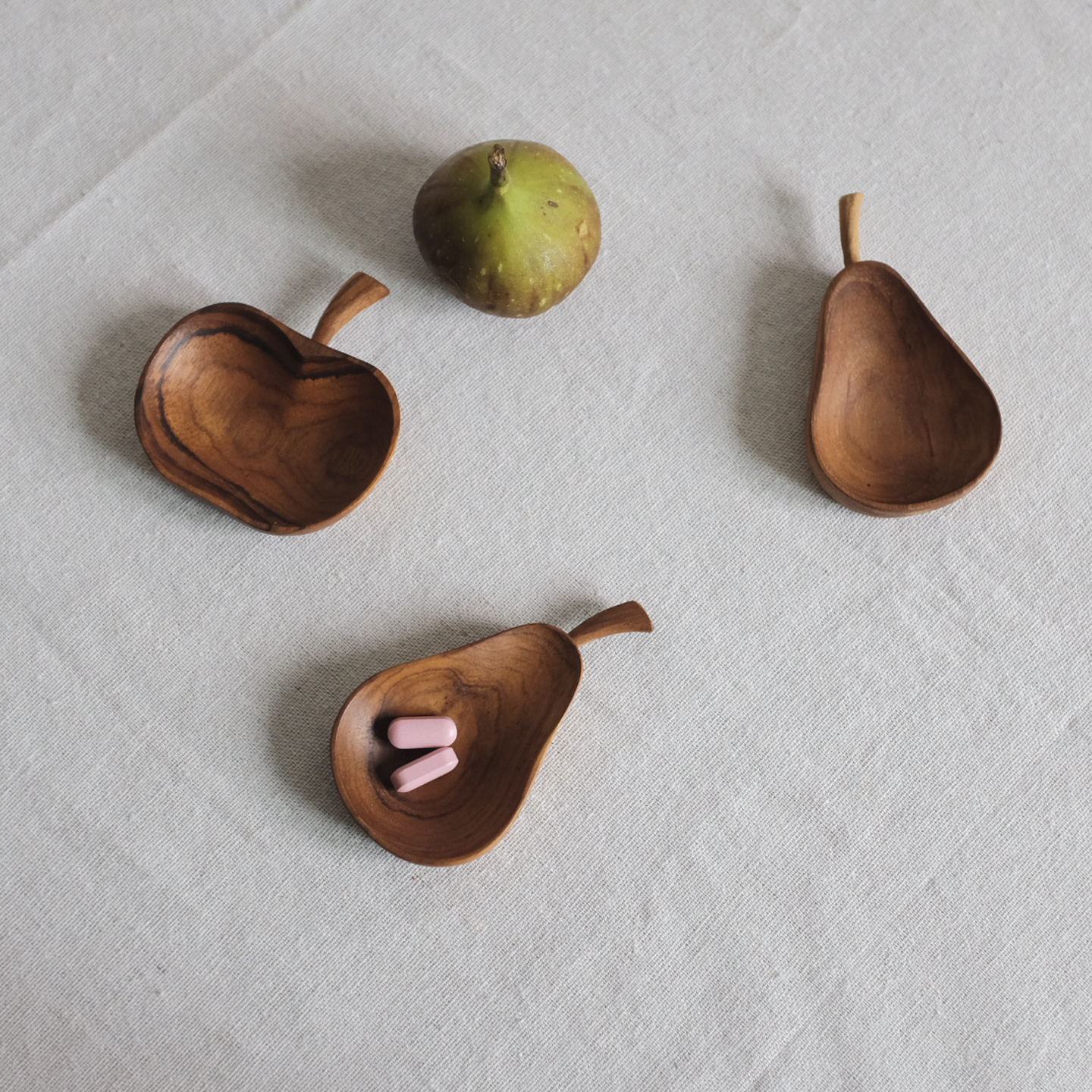 ins天然柚木碟手作无漆实木味碟