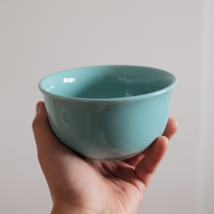 轻轻士多|泰蓝的釉下彩蓝色陶瓷碗早餐碗水果碗米饭碗简约纯色碗