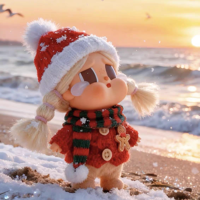 CRYBABY哭娃度假Vacation搪胶毛绒沙滩小憩娃衣圣诞毛衣帽子衣服