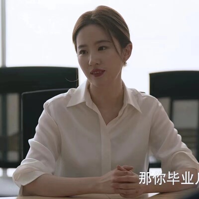 直筒型通勤单排多扣长袖缎面