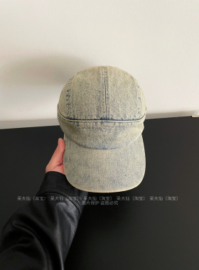 博主推荐～时尚五片马术帽子女韩系复古做旧牛仔棒球帽显脸小鸭舌