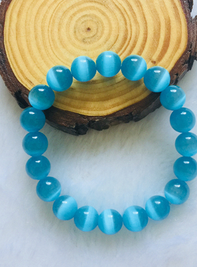 森系韩国蓝色猫眼石百搭情侣手环