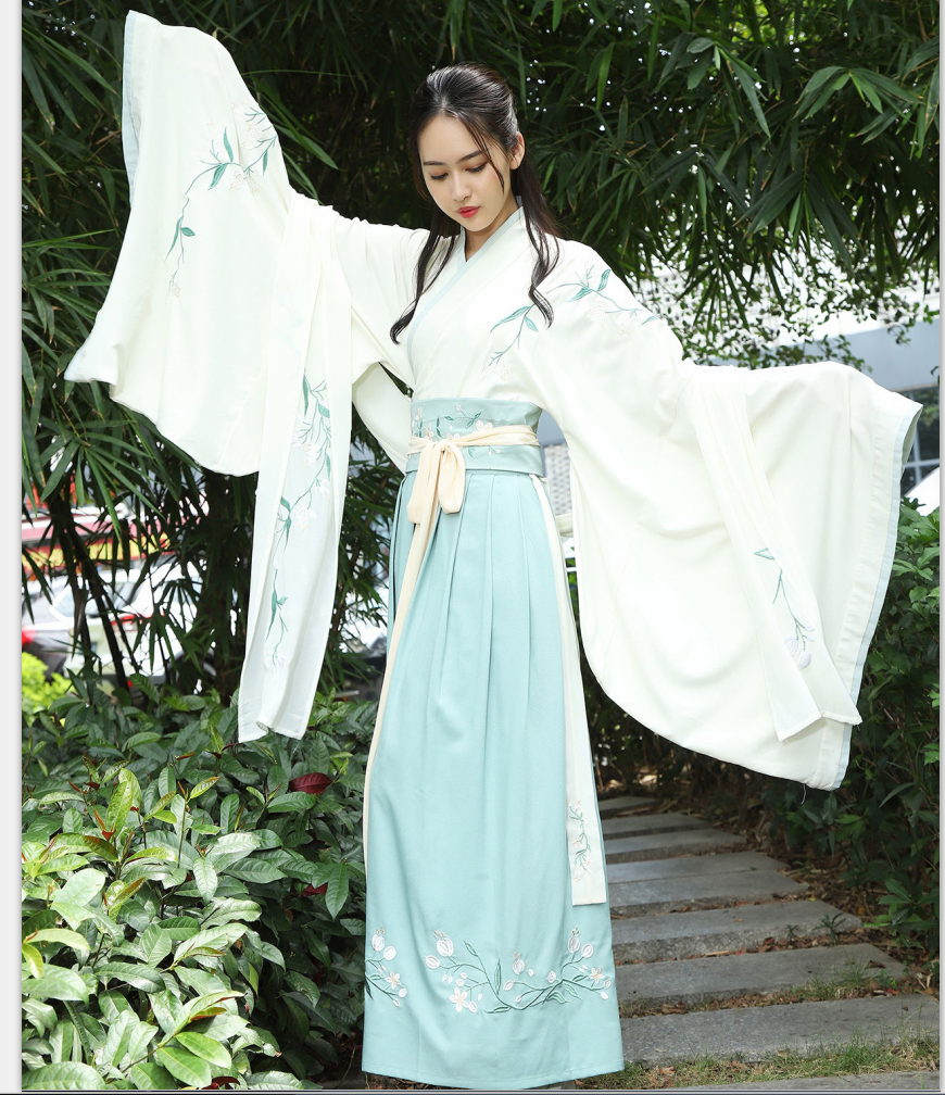 杜若传统汉服古装刺绣女曲裾外套广袖襦裙古风中国风仙女日常演出