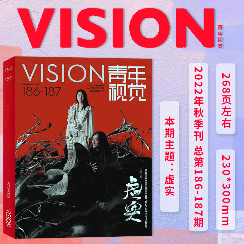 有塑封【总第186-187期】VISION青年视觉杂志2022年秋季刊 本期主题：虚实 艺术与设计卷宗生活月刊摄影时装类期刊杂志