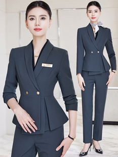 高端职业套装女秋季新款百搭西装外套气质酒店珠宝销售经理工作服