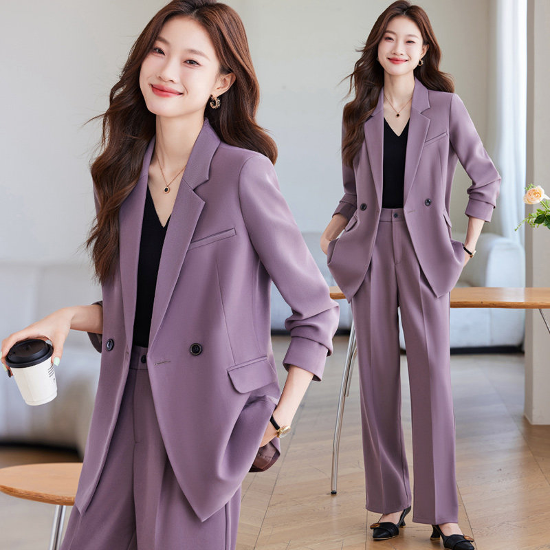 紫色西装外套女春秋2026新款职业装气质女神范高端西服套装工作服