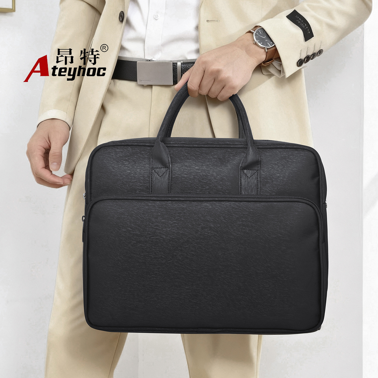大容量双拉链手提电脑包