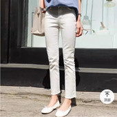 显瘦九分女士烟管裤 白色直筒牛仔裤 女八分小个子春夏秋款
