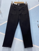 子 裤 纯黑色高腰直筒牛仔裤 女小个子高弹力显瘦九分烟管裤