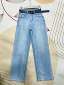 显瘦浅色直筒裤 弹力窄版 高腰时尚 女2026年春夏薄款 子 阔腿牛仔裤