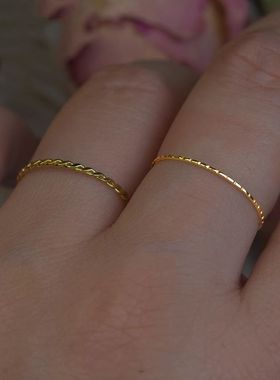 钛钢戒指 洗手可戴 百搭极细素圈批花戒指女小众设计指环手饰