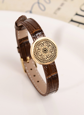 钛钢手链 新中式八宝罗盘表带手链女复古轻奢高级手环手饰不褪色