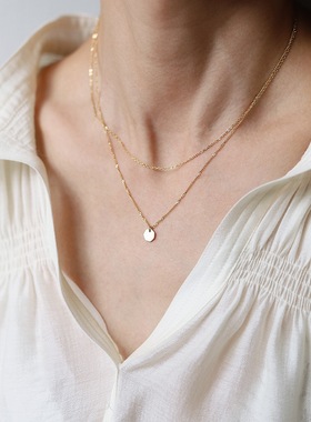 钛钢项链 迷你精致小巧双层叠戴项链女极简颈链锁骨链ins气质饰品