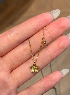 钛钢项链 精致小清新花朵项链女夏日ins风小花瓣锁骨链新款配饰品