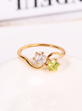 钛钢戒指 爆闪时尚百搭轻奢戒指女小众设计高级感食指环不褪色