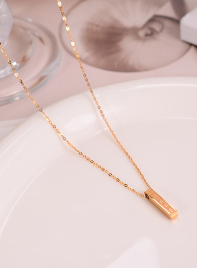 钛钢项链 上上签项链女精致简约百搭小众设计感锁骨链不褪色