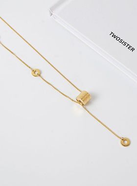 钛钢项链 小蛮腰项链女小众设计ins网红锁骨链新品毛衣链不掉色