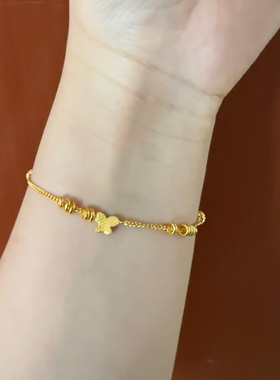 钛钢手链 百搭蝴蝶光沙手链女轻奢精致ins叠戴不掉色手饰时尚