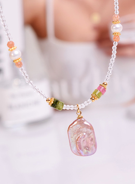 钛钢项链 小众气质复古夏季项链女清冷感锁骨链串珠颈链配饰品