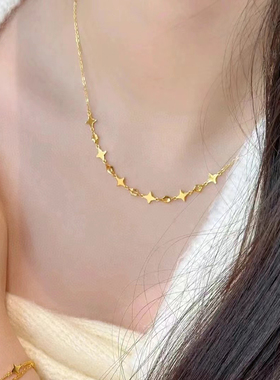 钛钢项链 轻奢时尚星芒项链女高级设计感星星锁骨链简约清冷感