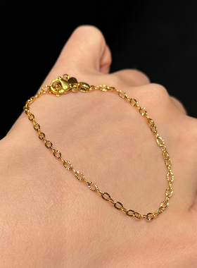 钛钢手链 百搭细款批花素链手链女不掉色小众精致绝美手饰不掉色