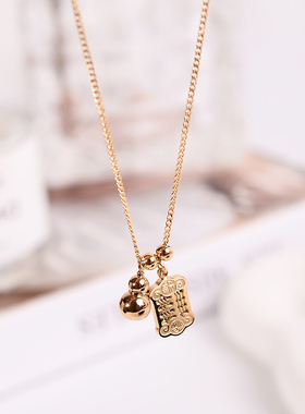 钛钢项链 mini小算盘葫芦项链女精致小巧锁骨链高级感百搭不褪色