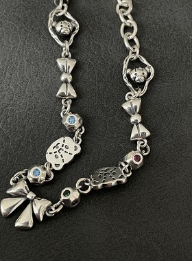 925银手链 骰子蝴蝶结小熊手链女韩国ins冷淡风s925纯银手环饰品