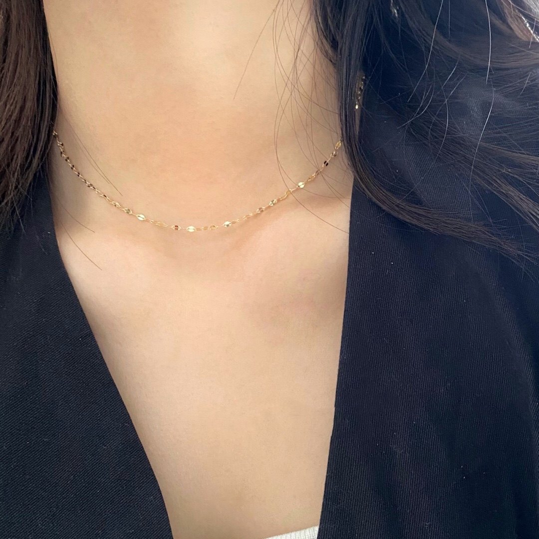 钛钢项链 不褪色18K包金百搭极简素链挂吊坠锁骨链细项链首饰颈链,饰品/流行首饰/时尚饰品新,项链,淘宝优惠券,粉丝福利购,淘宝优惠卷