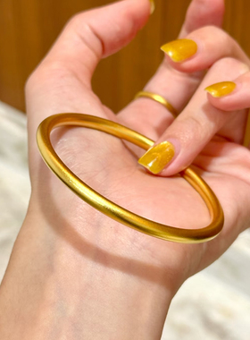 铜合金手镯 5mm经典素圈手镯女实心镯子手环百搭高级感首饰不褪色