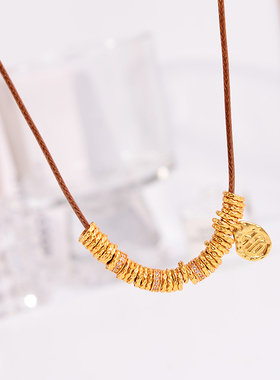 铜合金项链 盘缠编绳秋冬简约时尚小众百搭高颜值毛衣链