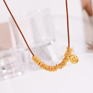 铜合金项链 盘缠编绳秋冬简约时尚小众百搭高颜值毛衣链