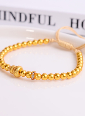 铜合金手链 新中式高级感个性拉丝葫芦手链女小众设计感手串配饰