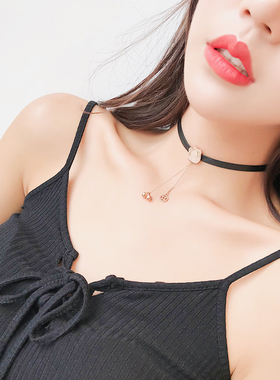 choker韩版项圈黑色脖链