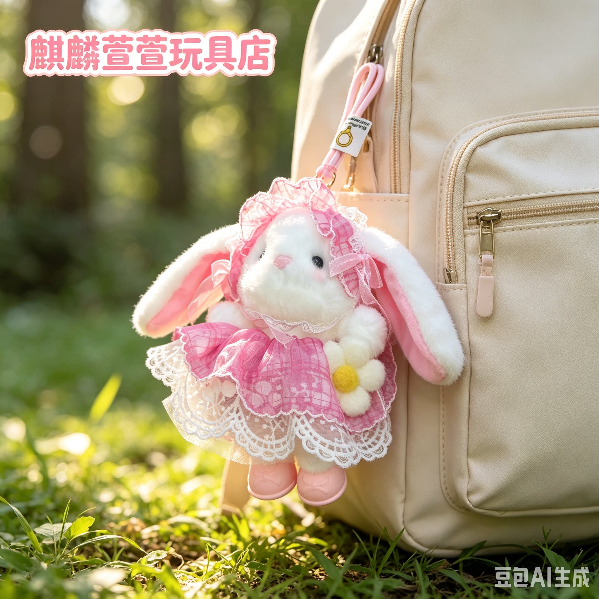 原创设计可爱垂耳兔毛绒玩偶挂件钥匙扣包包挂饰创意礼物送女朋友图片