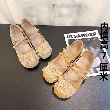 玛丽珍鞋女小个子增高7cm2026爆款温柔晚晚风法式粗跟配裙子单鞋