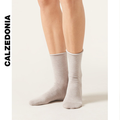 CALZEDONIA卡泽意袜25早春女士时尚含羊绒纯色可调节短袜DC0099A