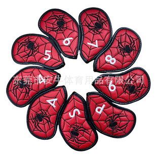 电商蜘蛛三色高尔夫杆球球杆套铁杆保护套数字铁杆套 套头套