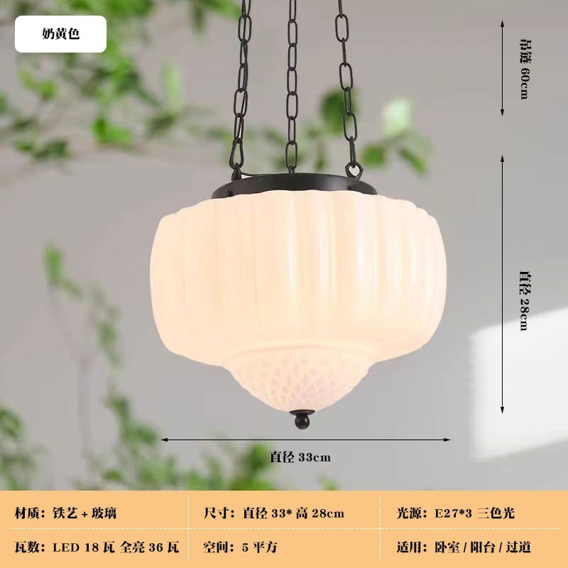 美式复古吊灯老上海格调洋房西餐厅咖啡奶茶店玻璃艺术玄关民宿灯