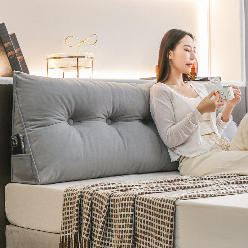 高级感三角靠枕床头靠垫软榻榻米防撞大靠背可拆洗床上护腰软垫,居家布艺,床头靠垫,淘宝优惠券,粉丝福利购,淘宝优惠卷