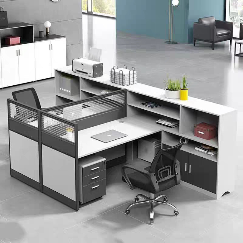 2025新款职员办公桌椅组合简约双人4/6财务办公桌屏风卡位工作桌